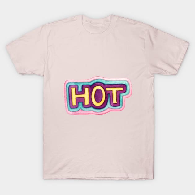 Watercolor "hot" lettering T-Shirt by fears